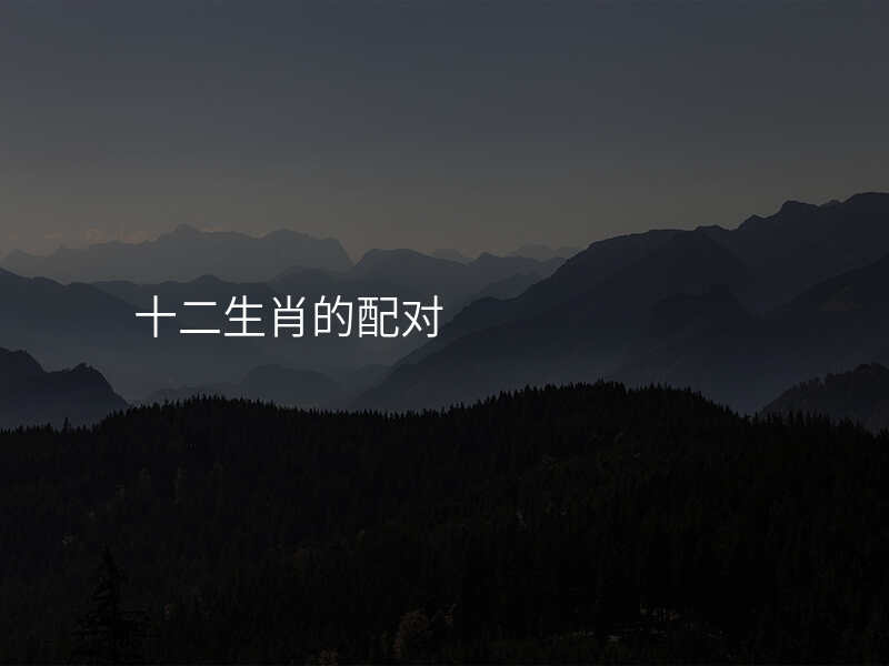 十二生肖的配对