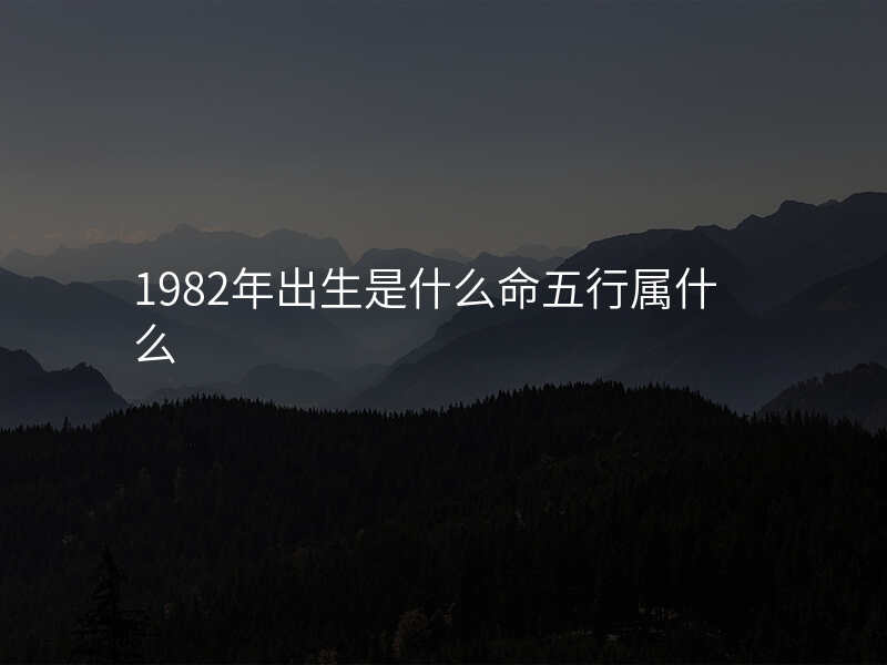 1982年出生是什么命五行属什么