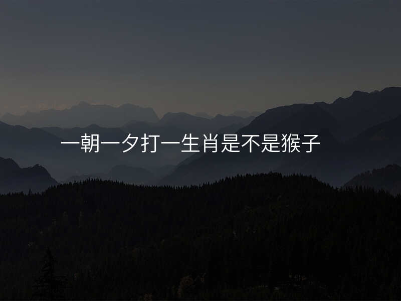 一朝一夕打一生肖是不是猴子