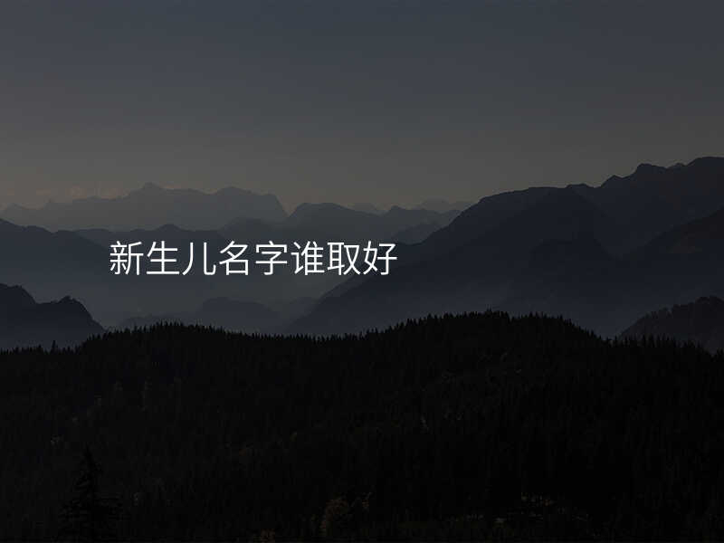 新生儿名字谁取好
