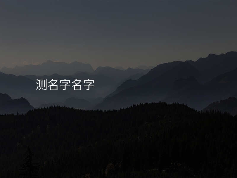测名字名字