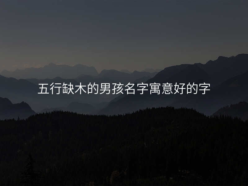 五行缺木的男孩名字寓意好的字