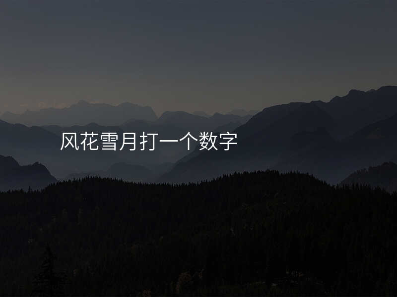 风花雪月打一个数字