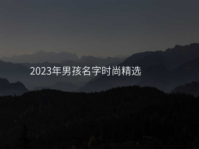 2023年男孩名字时尚精选