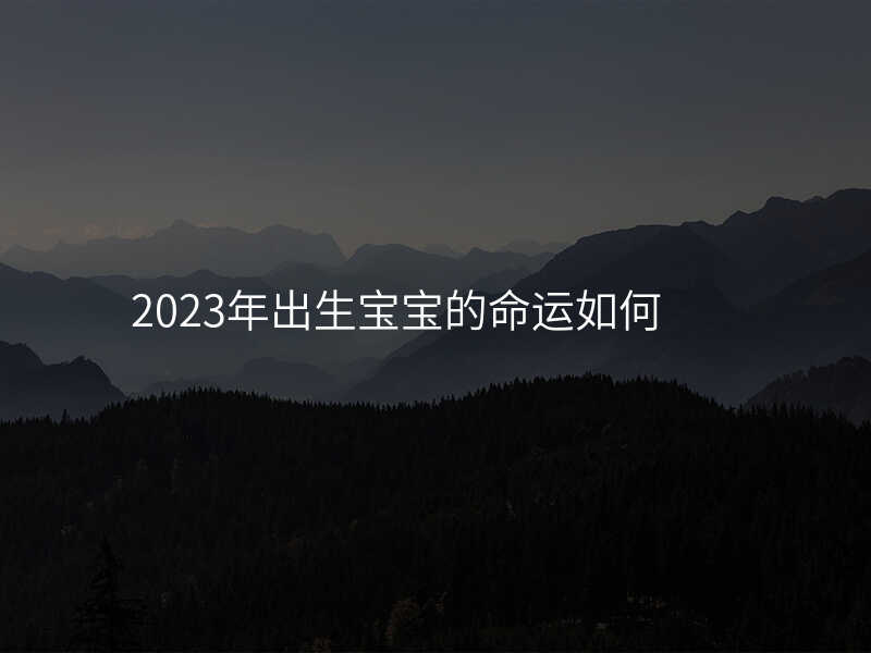 2023年出生宝宝的命运如何
