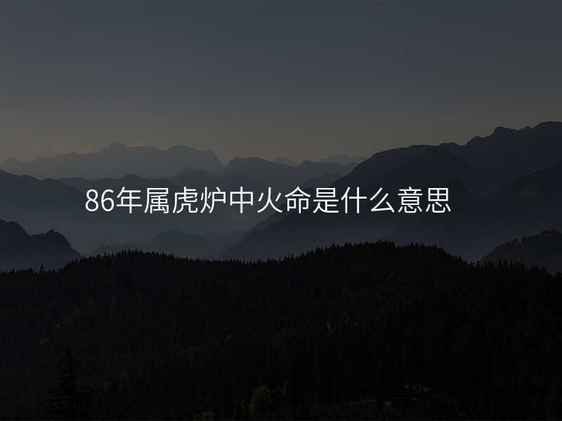 86年属虎炉中火命是什么意思