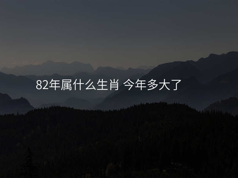82年属什么生肖 今年多大了
