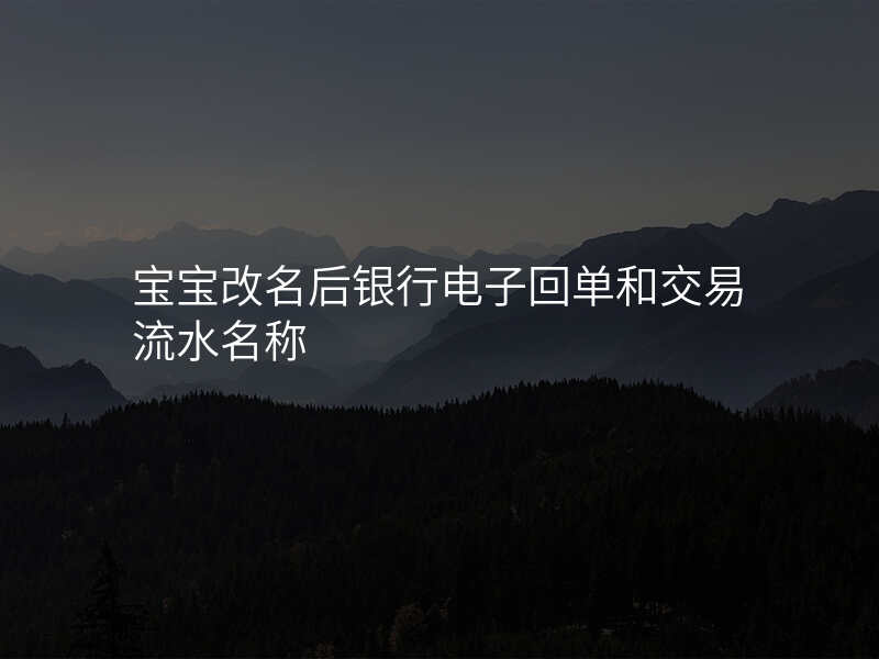宝宝改名后银行电子回单和交易流水名称