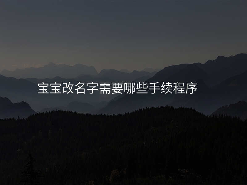 宝宝改名字需要哪些手续程序