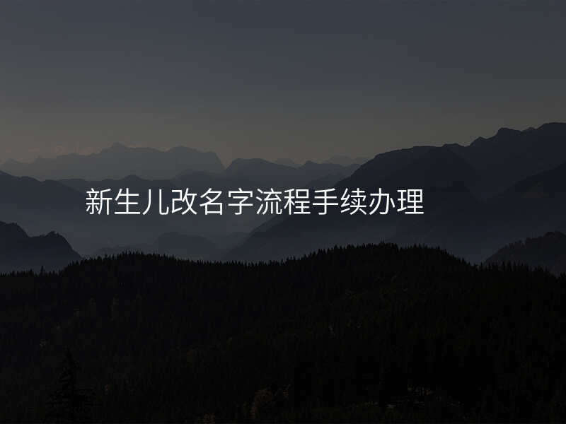 新生儿改名字流程手续办理