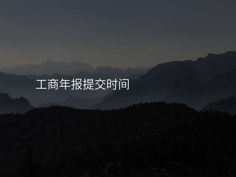 工商年报提交时间