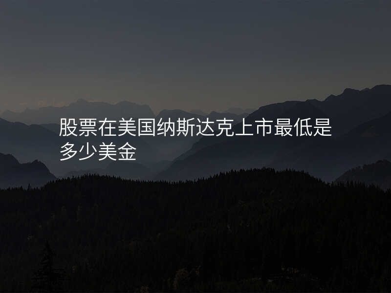 股票在美国纳斯达克上市最低是多少美金