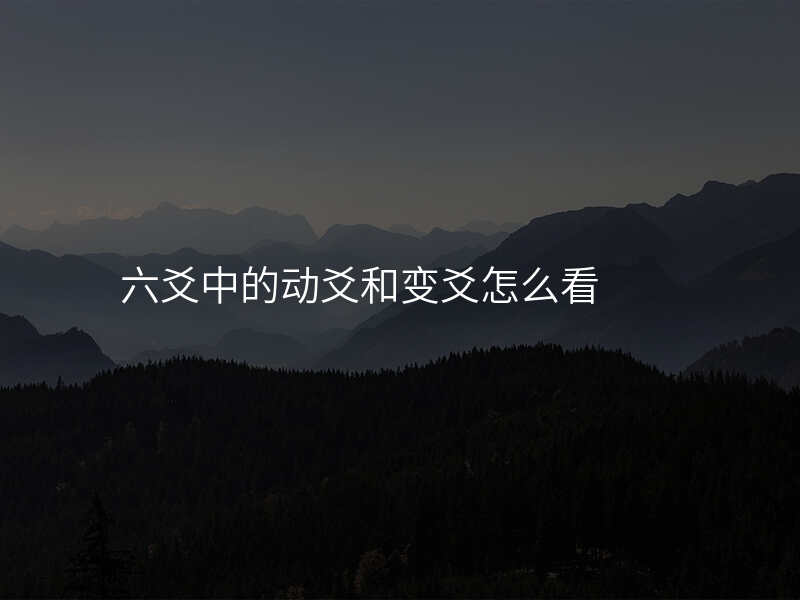 六爻中的动爻和变爻怎么看