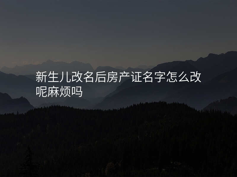 新生儿改名后房产证名字怎么改呢麻烦吗