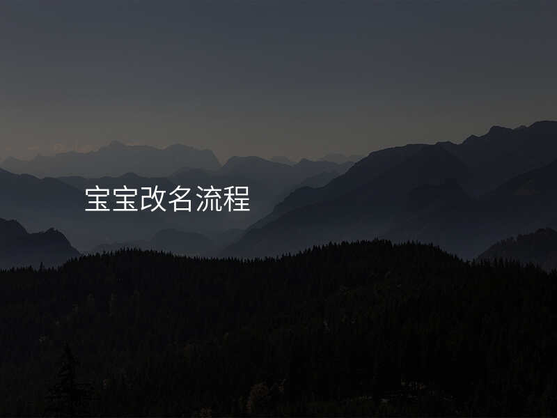 宝宝改名流程