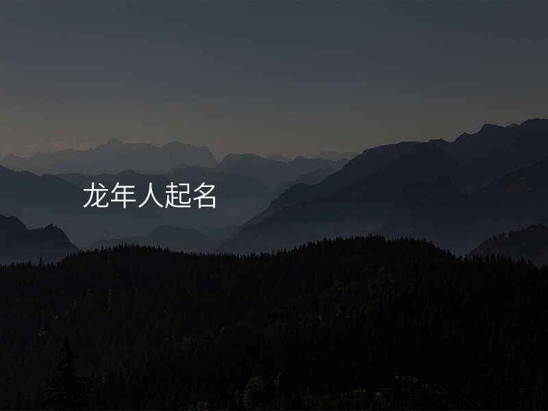 龙年人起名