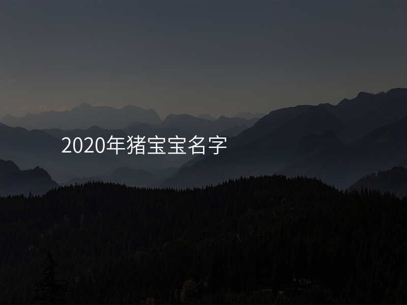 2020年猪宝宝名字