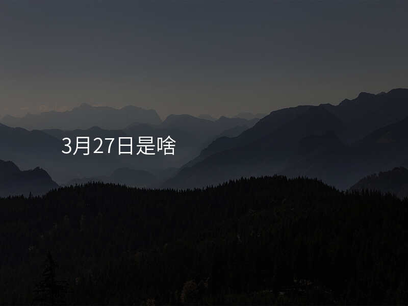 3月27日是啥