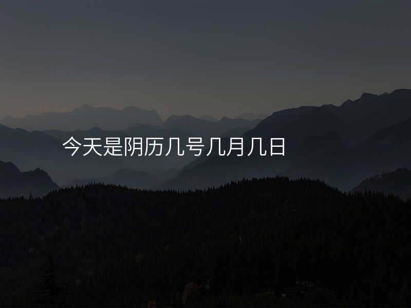 今天是阴历几号几月几日