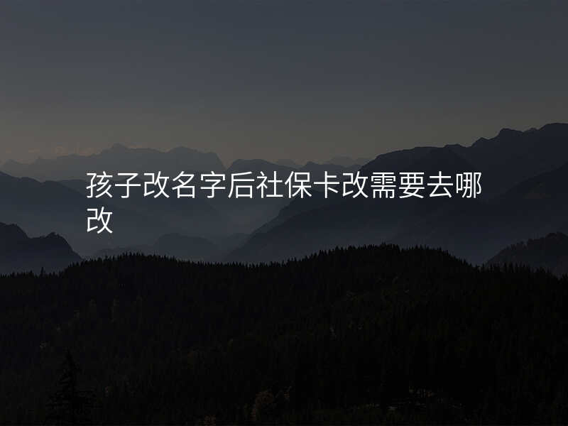 孩子改名字后社保卡改需要去哪改