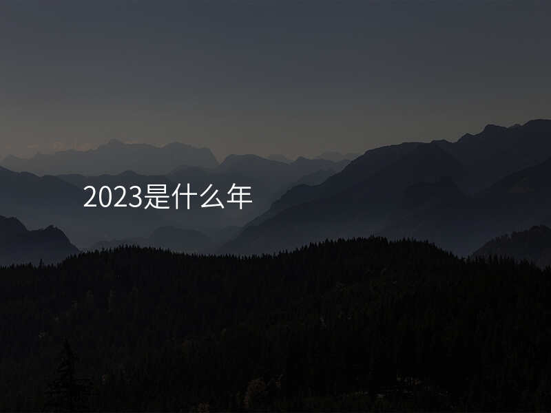 2023是什么年
