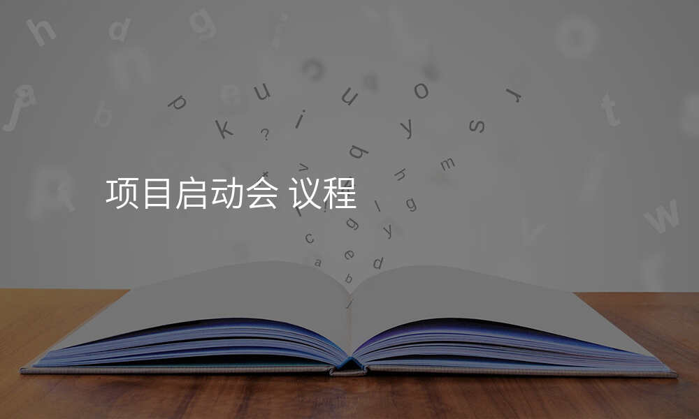 项目启动会 议程