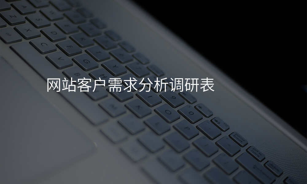 网站客户需求分析调研表