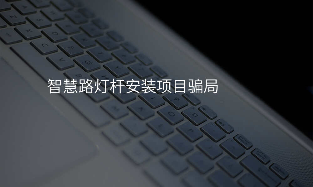 智慧路灯杆安装项目骗局