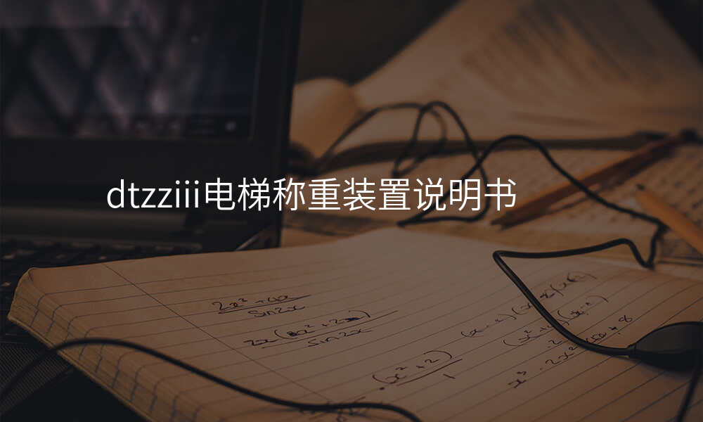 dtzziii电梯称重装置说明书