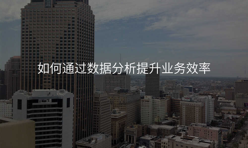 如何通过数据分析提升业务效率