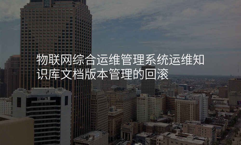 物联网综合运维管理系统运维知识库文档版本管理的回滚