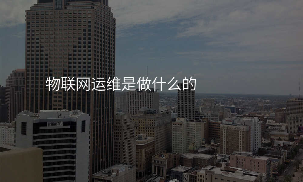 物联网运维是做什么的