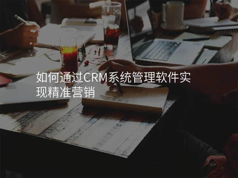 如何通过CRM系统管理软件实现精准营销