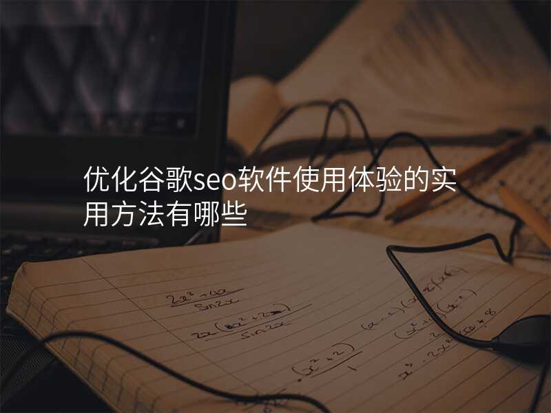 优化谷歌seo软件使用体验的实用方法有哪些