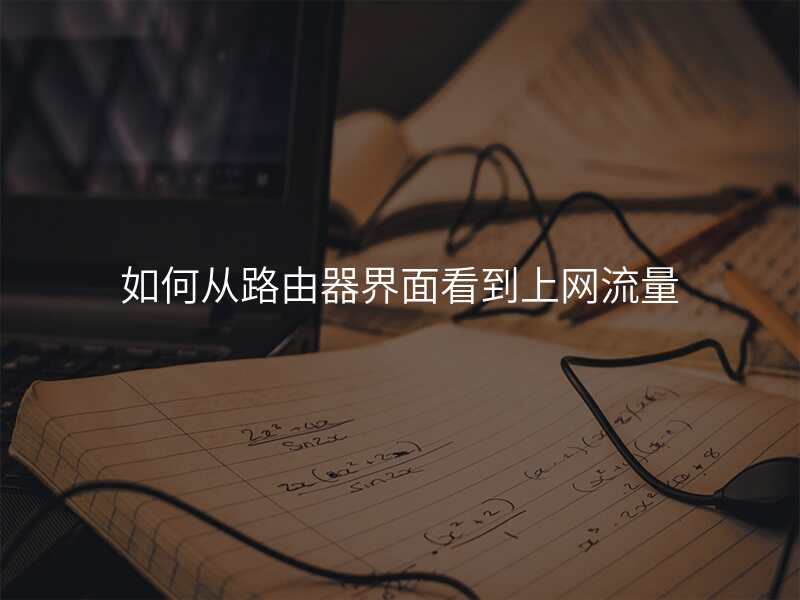 如何从路由器界面看到上网流量