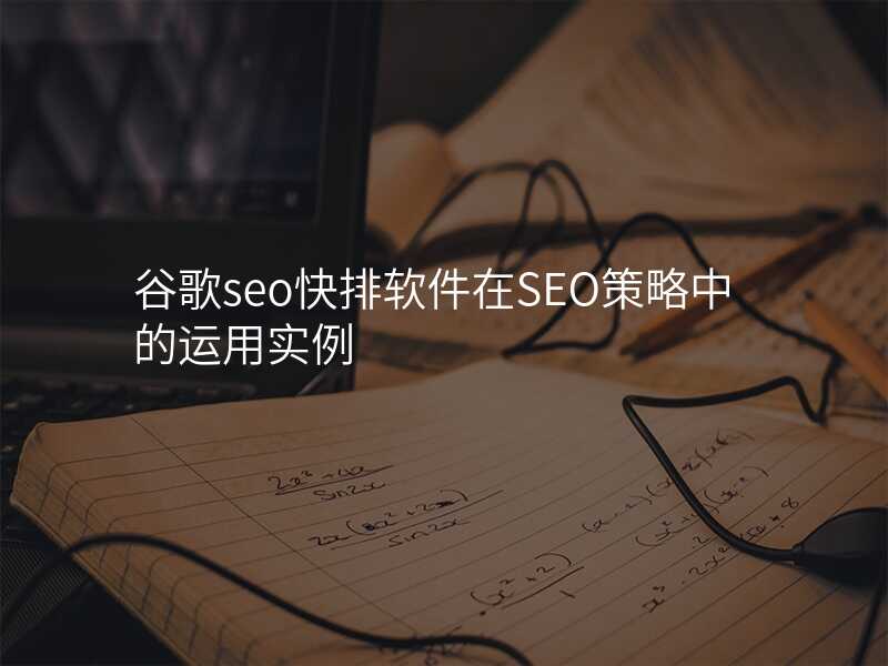谷歌seo快排软件在SEO策略中的运用实例
