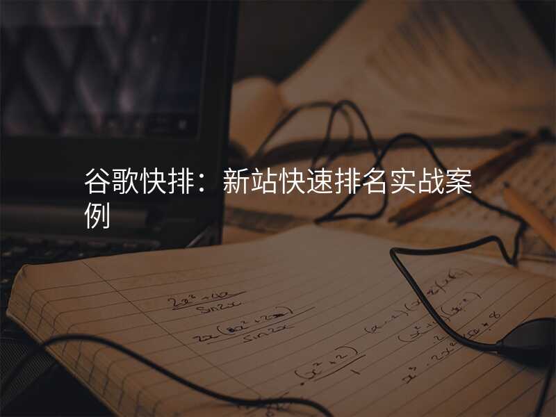 谷歌快排:新站快速排名实战案例