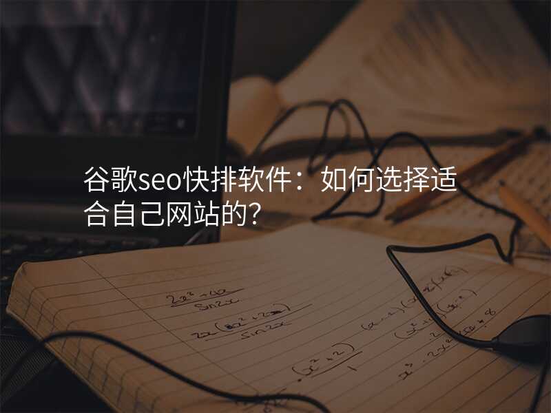 谷歌seo快排软件:如何选择适合自己网站的?