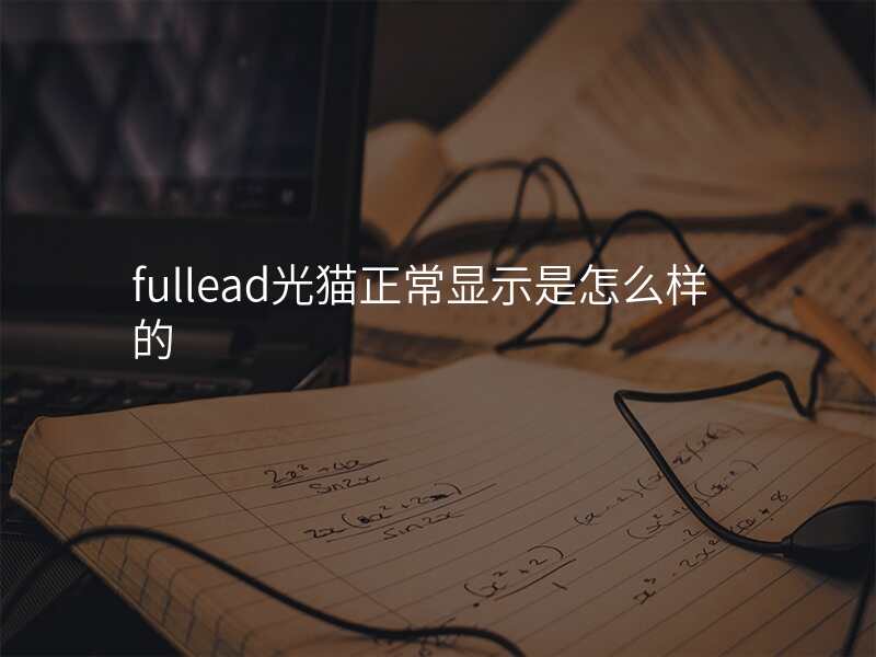fullead光猫正常显示是怎么样的