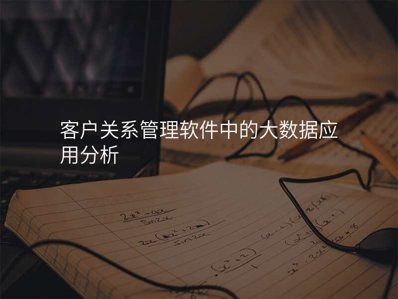 客户关系管理软件中的大数据应用分析