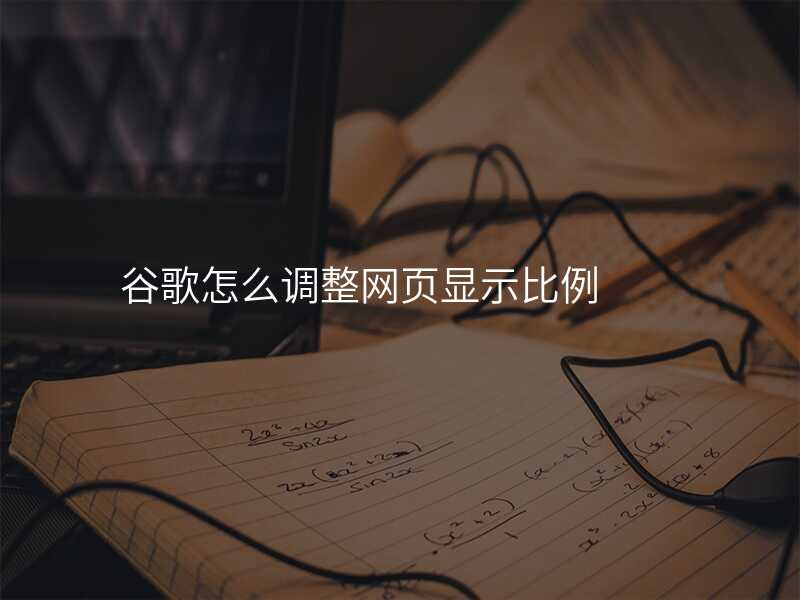 谷歌怎么调整网页显示比例