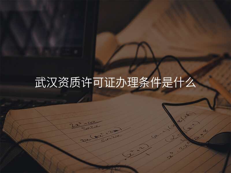 武汉资质许可证办理条件是什么