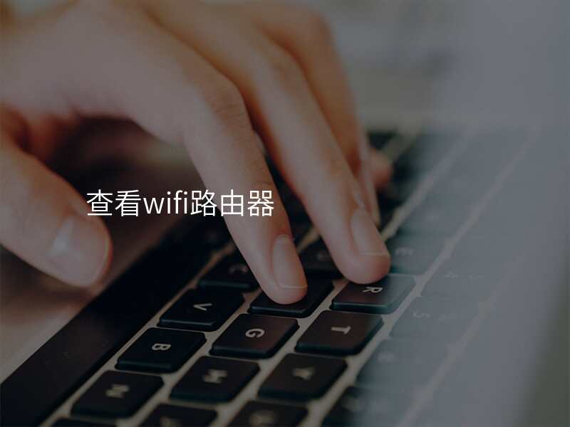 查看wifi路由器
