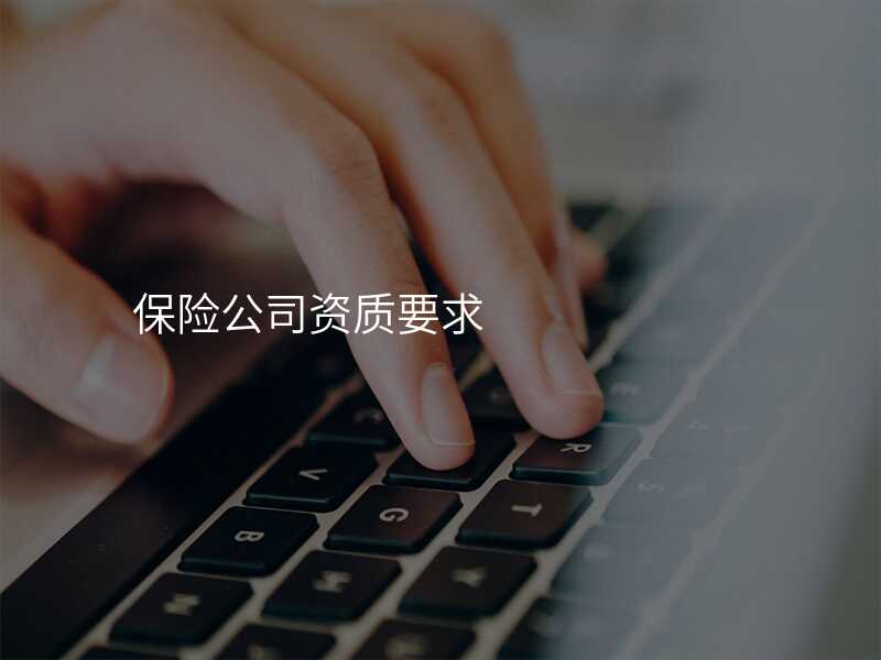 保险公司资质要求