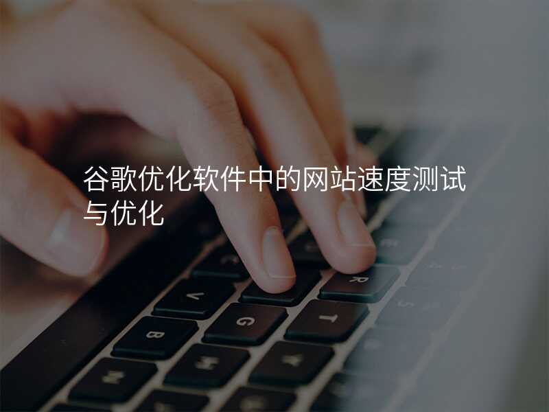 谷歌优化软件中的网站速度测试与优化