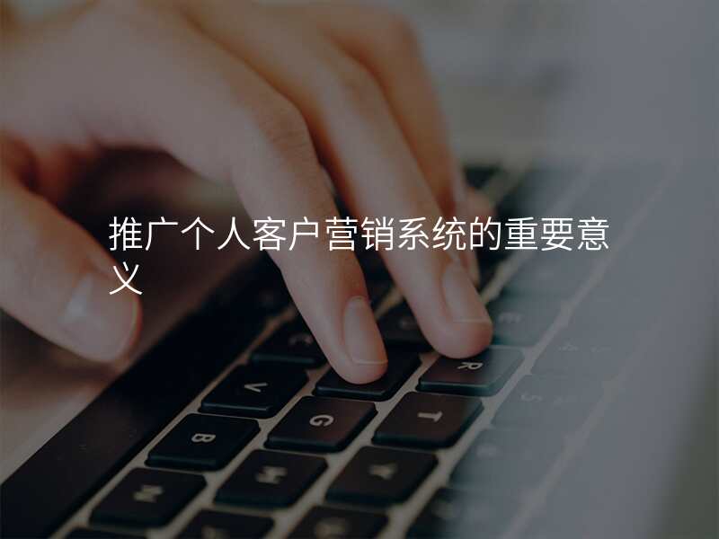 推广个人客户营销系统的重要意义