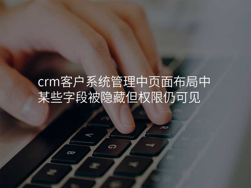 crm客户系统管理中页面布局中某些字段被隐藏但权限仍可见