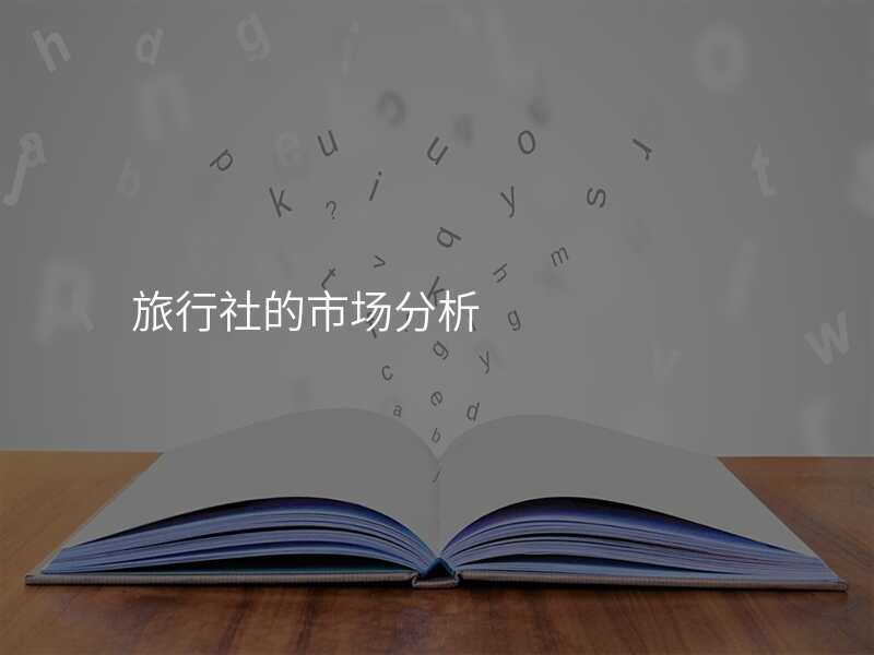 旅行社的市场分析