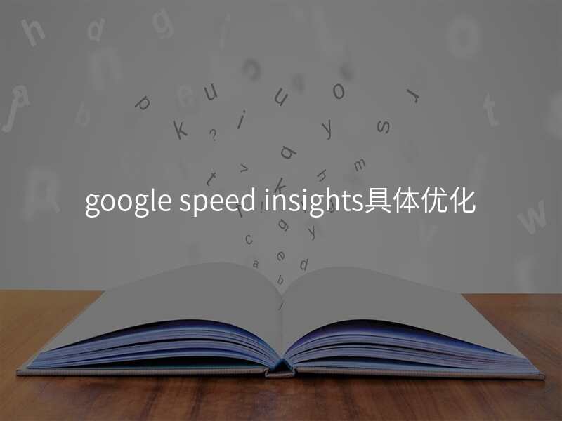 google speed insights具体优化