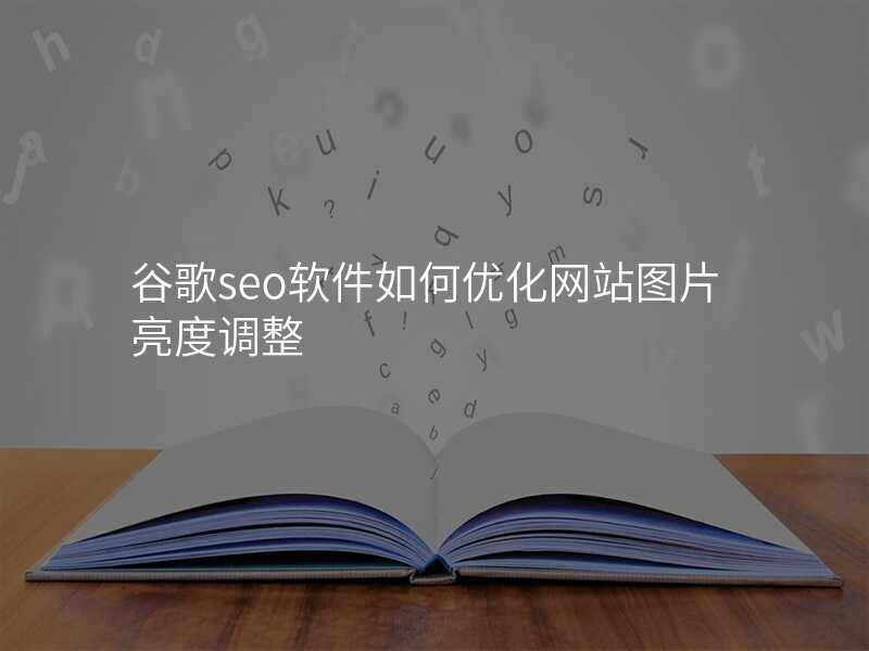 谷歌seo软件如何优化网站图片亮度调整